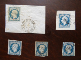 Petit Lot YY N°/10 25c Bleu - 1852 Luigi-Napoleone