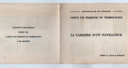 TB 4853 - 1977 - MONACO - Document Philatélique / Office Des Emissions De Timbres - Poste / La Carrière D'un Navigateur - Covers & Documents