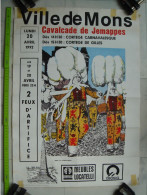 Affiche Du Carnaval De Jemappes - Ville De Mons - Cavalcade De Jemappes 1992 + Cachet - 64 Cm Sur 45 Cm - Affiches