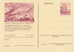 Österreich Bild-Postkarte (Ganzsache) 128/2: 6364 BRIXEN IM THALE, Winterkarte, 1973 - Briefkaarten