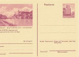 Österreich Bild-Postkarte (Ganzsache) 128/14: 4400 STEYR, OÖ., Zusammenfluß Der Enns Und Steyr, 1973 - Briefkaarten