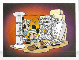 MWD-BK7-432-1 MINT PF/MNH ¤ TANZANIA 1991 BLOCK ¤ MICKEY MOUSE ACTOR - THE WORLD OF WALT DISNEY - Disney