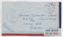 LETTRE FM AVION POSTE NAVALE 15.1.1955 +  VERSO CST 382 POSTE NAVALE FRANCAISE - Poste Navale