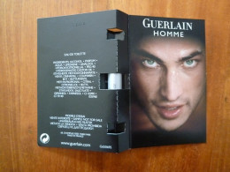 Guerlain Homme échantillon Tube Sur Carte Pour L'animal Qui Dort En Vous - Perfume Samples (testers)