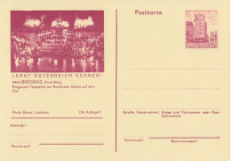 Österreich Bild-Postkarte (Ganzsache) 129/7: BREGENZ, Vorarlberg. Bregenzer Festspiele Am Bodensee, 1973 - Briefkaarten