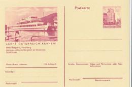 Österreich Bild-Postkarte (Ganzsache) 129/6: BREGENZ, Schiffshafen Mit Schiff "Vorarlberg", 1973 - Briefkaarten