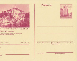 Österreich Bild-Postkarte (Ganzsache) 129/5: BREGENZ, Vorarlberg, Burgrestaurant Gebhartsberg, 1973 - Briefkaarten