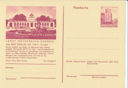 Österreich Bild-Postkarte (Ganzsache) 129/3: BAD VÖSLAU, NÖ, Kurmittelhaus Mit Freiheitsbrunnen, 1973 - Briefkaarten