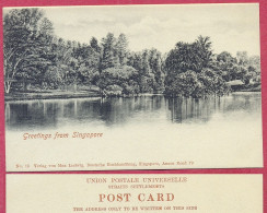 Lake Botanical, Greetings From Singapore, No 18 Verlag Von Max Ludwig_back 1885_CPA Vintage_(n°PCard573)_cpc - Singapour