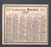 Agen (47) Calendrier 1952 LIBRAIRIE AGIER      (voir La Description) (PPP47654) - Petit Format : 1941-60