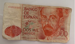 ESPAGNE - 2000 Dos Mil Pesetas 1980 - Banco De ESPANA - To Identify