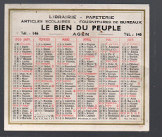 Agen (47) Calendrier 1958 LE BIEN DU PEUPLE     (voir La Description) (PPP47655) - Small : 1941-60