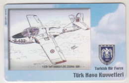 TURKEY - T- 37B Twitterbird/T- 37C Cessna 1981- (Aircraft) ,Chip:GEM5 (Red),  Tirage 200,000 , 50 U ,used - Turkey