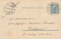 Österreich Monarchie. Postkarte (Ganzsache) Aus OLMÜTZ-OLOMOUC Nach Budepest, 1903 - Briefkaarten
