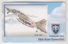 TURKEY - NF-5B 1989 (Aircraft) Subat ,Chip:GEM5 (Red),  Tirage 200,000 , 100 U ,used - Turkey