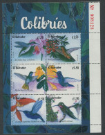 El Salvador:Unused Sheet Birds, Hummingbirds, 1998, MNH - Kolibries