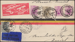 PV 20 - 1/5/1930 - First Flight Brussel-Zurich. Letter Sent From Belgium To Switzerland - Briefe U. Dokumente