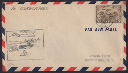 PV 22 - 24/12/1929 - First Flight Oskelaneo-Chibougamau. Letter Sent From Canada To Patchogue - Eerste Vluchten