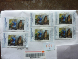 2024  BIRDS  6 Stamps Used On A Letter - Usati