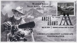 USA 2024 Ansel Adams,Photographer,Camera,Environment,Black & White,Aspen,Corolado,Landscape,FDC,Cover (**) - Lettres & Documents