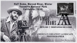 USA 2024 Ansel Adams,Photographer,Camera,Environment,Black & White,Car,National Park,California,Landscape,FDC,Cover (**) - Cartas & Documentos