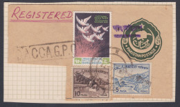 Bangladesh 1972 Used On Paper, Handstamp Overprint On Pakistan Stamps, Victory, Mountain, Garden, Postal Stationery - Bangladesh