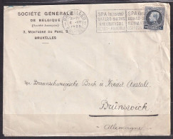 BELGIUM. 1923/Bruxelles, Societe Generale Envelope/slogan Cancel. - Documents & Fragments