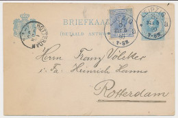 Briefkaart G. 28 A-krt. / Bijfrank. Duitsland - Rotterdam 1890 - Postal Stationery