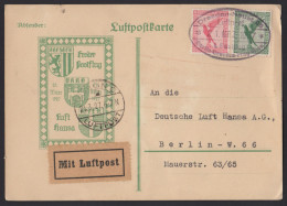 PV 34 - 21/3/1927 - First Flight Berlin-Dresden-Prague-Vienna. Letter Sent From Germany To Berlin. - Poste Aérienne & Zeppelin