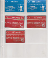 FRANCE-5 Cartes-A14, A15, A17x2, A18 - Schede Telefoniche Olografiche