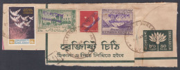 Bangladesh 1973 Used On Paper, Handstamp Overprint On Pakistan Stamps, Republic Day, K2 Mountain, Postal Stationery - Bangladesh