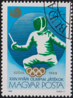 1988 Ungarn ⵙ Olympische Sommerspiele 1988 - Seoul, Fechten, Mi:HU 3961A, Sn:HU 3125, Yt:HU 3162, Sg:HU 3840, - Used Stamps