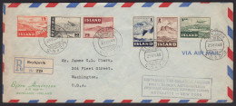 PV 39 - 14/3/1938 - First Flight Reykjavik-New York. Registered Letter Sent From Island To USA. - Luchtpost