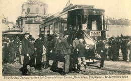 ITALIE RICORDO DELL'INAUGURAZIONE DEL TRAM ELETTRICO TRES BELLE ANIMATION REIMPRESSION DE CARTE ANCIENNE - Transports