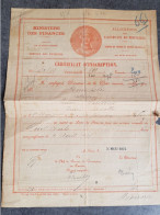 Militaria Document Du Ministère Des Finances Certificat D 'inscription Allocations Aux Ascendant De Militaire 1922 - Documents