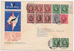 IMPERIAL AIRWAYS QANTAS 1934 FFC GREAT BRITAIN ENGLAND London To AUSTRALIA Opening Air Mail Service - Brieven En Documenten