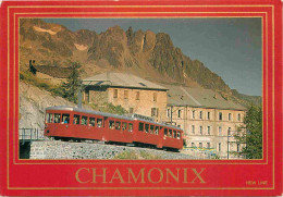 Trains - Massif Du Mont-Blanc - Le Petit Train Et L'Hôtel Du Montenvers - CPM - Flamme Postale - Voir Scans Recto-Verso - Trains