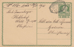 Österreich Monarchie Postkarte (Ganzsache) Aus  WALD , Obersteiermark, 1911 - Briefkaarten