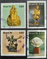 Bresil Brasil Brazil 1976 Serie Complete Set Sculpture Yvert 1230 1231 1232 1233 O Used - Usados