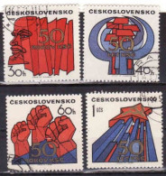 Tchécoslovaquie 1971 Mi 2004 - 2007, Propaganda, 50 Jahre Kommunistische Partei, Used - Usados