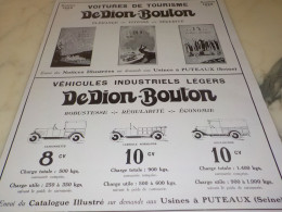 ANCIENNE PUBLICITE VOITURES ET INDUSTRIEL  DE DION BOUTON  1925 - Trucks