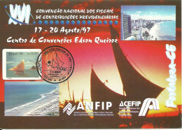 31109 - Carte Maximum - Brasil - Barco - Jangada à Vela - Selo Adesivo - Convenção ANFIP Em Fortaleza - Maximum Cards