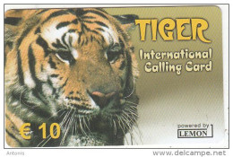 GREECE - Tiger, Lemon Prepaid Card 10 Euro, Mint - Jungle