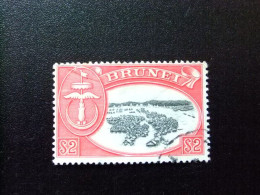 50 BRUNEI 1952 / FLEUVE KAMPONG / YVERT 96 FU - Brunei (...-1984)