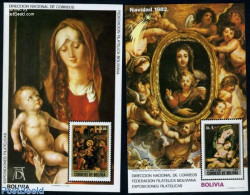 Bolivia 1982 Christmas 2 S/s, Mint NH, Religion - Christmas - Art - Dürer, Albrecht - Paintings - Rubens - Noël