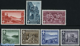 Italy 1944 Campione, Views 7v, Mint NH, Religion - Churches, Temples, Mosques, Synagogues - Autres & Non Classés