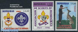 Honduras 1996 75 Years Scouting 3v, Mint NH, Nature - Sport - Animals (others & Mixed) - Scouting - Honduras