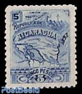 Nicaragua 1897 5p, Without WM, Stamp Out Of Set, Without Gum, Unused (hinged), Various - Maps - Aardrijkskunde