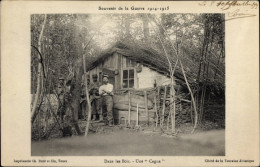 CPA Französische Soldaten Vor Einer Hütte Im Wald, I WK - Autres & Non Classés
