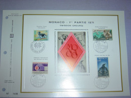Feuillet CEF Monaco N° 33 (1971) - Chiens, Donneurs De Sang, Pollution Des Mers, Bureau Hydrographique International - FDC